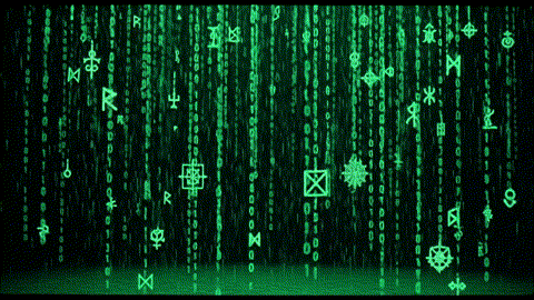 Lluvia de código binario